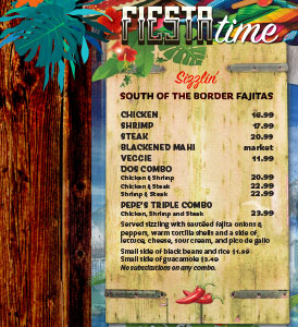 Fiesta Menu Insert